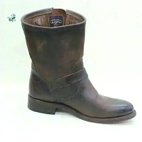 Frye Jet Engineer 150 TH Anniversary Women's Brown Leather Short Boots Size US 7 - Picture 3 of 12